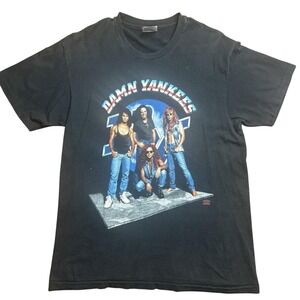 Dam Yankees Band 1993 World Tour Dont Tread T Shirt Vintage 90s Black Mens L